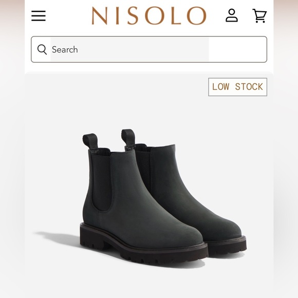 Nisolo Women\'s Black Suede Chelsea Lug Boots - Size 9 - NWT
